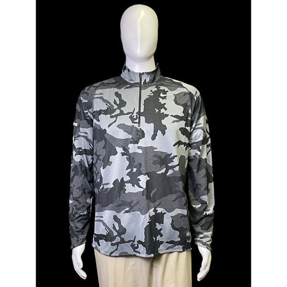 Nike Element Running Dri-Fit Gray Camo 1/4 Zip Pullover Sweatshirt Men Sz Large - Picture 1 of 9